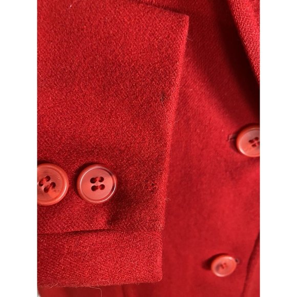 VTG Pendleton Woolen Mills Red 100% Wool Two Button Lined Jacket Blazer Womens 8 - Picture 9 of 10